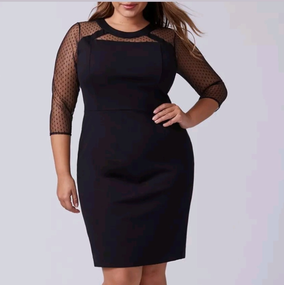 Lane Bryant Dress with Mesh Sleeves
